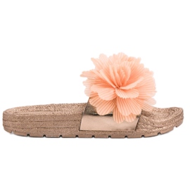 Seastar Chaussons Orange Avec Fleurs jaune