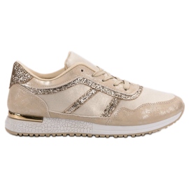 Chaussures de sport à paillettes jaune
