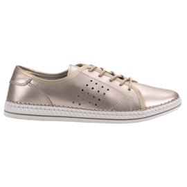 Kylie Chaussures en cuir à lacets doré