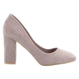 Small Swan Escarpins classiques en daim gris
