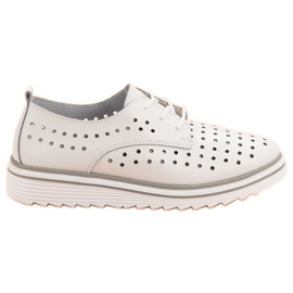 Kylie Chaussures ajourées en cuir blanc