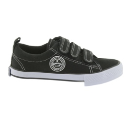 Baskets noires American Club Velcro blanc