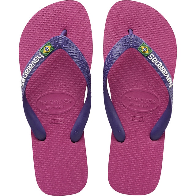 Havaianas Brasil Logo Framboise Rose multicolore