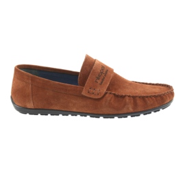 Mocassins camel daim Nikopol 1688 beige