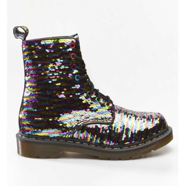 Dr. Martens 1460 Pascal Sequin Rainbow Multi Silver noir