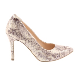 Escarpins femme Edeo 3313 peau de serpent beige doré