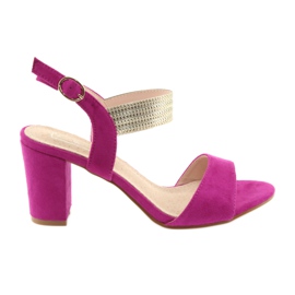 Sandales sur le poste de Filippo DS817 fuchsia / or rose jaune