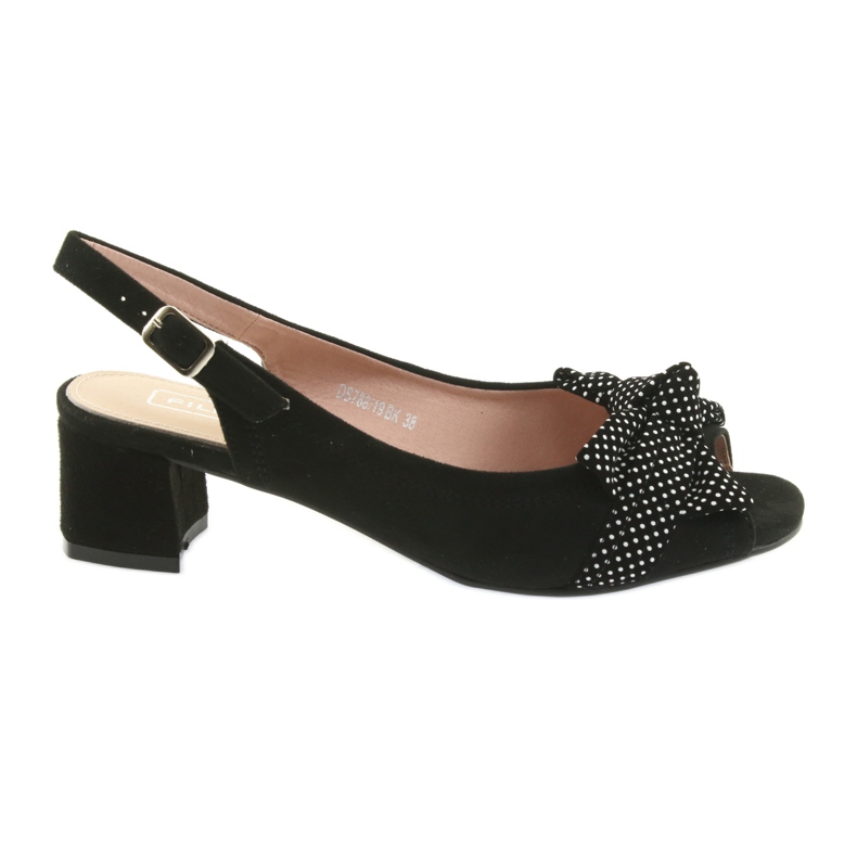 Sandales à nœud Filippo 788 noir / pois blanche le noir