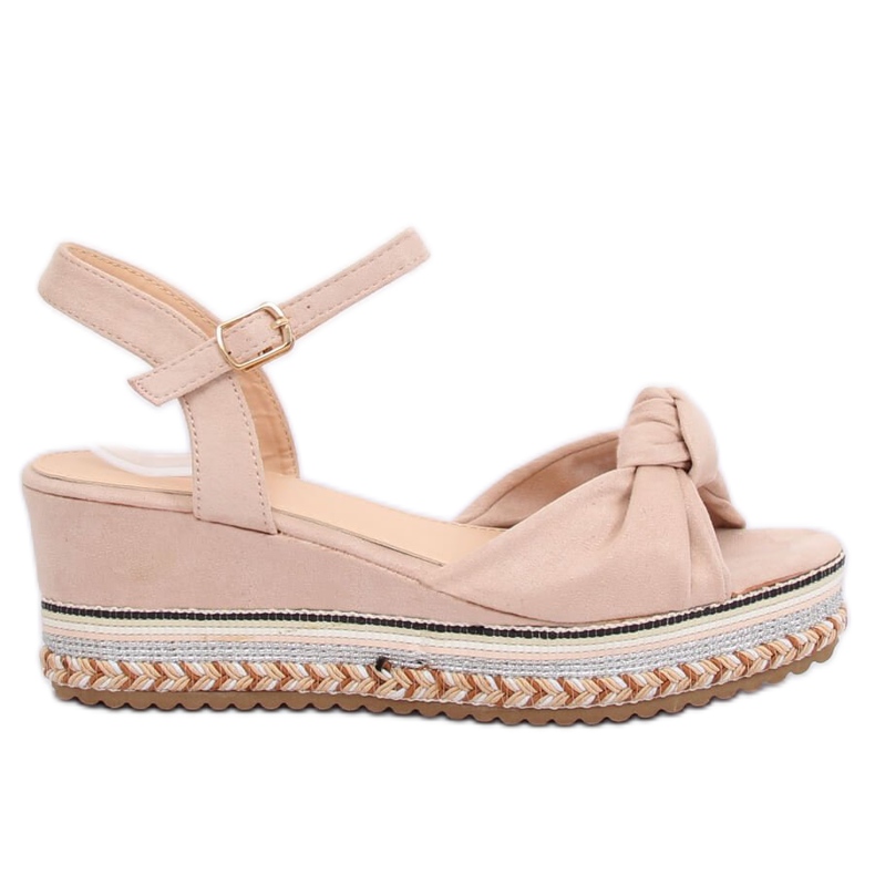 Sandales beiges à talon compensé B126 Beige Sandales beiges à talon compensé B126 Beige