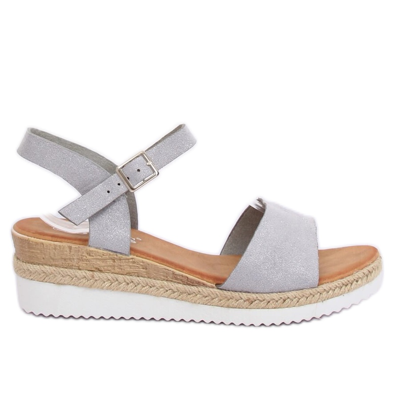 Sandales grises à petit talon compensé 7868-KL Gris