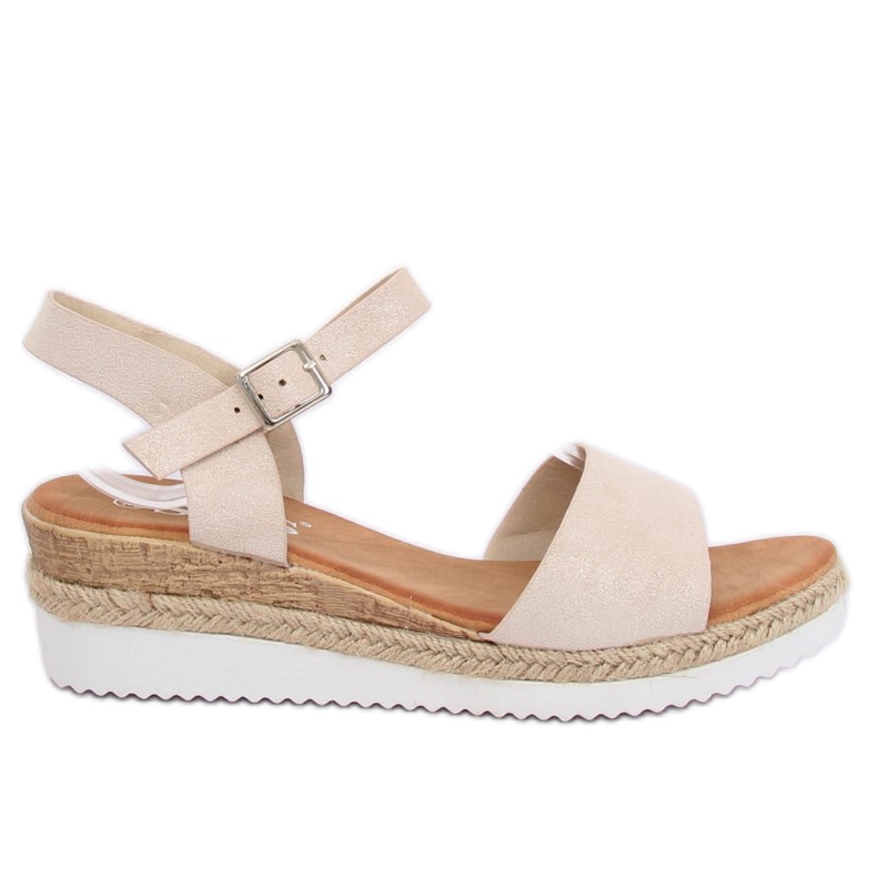 Sandales beiges à petit talon compensé 7868-KL Beige Sandales beiges à petit talon compensé 7868-KL Beige