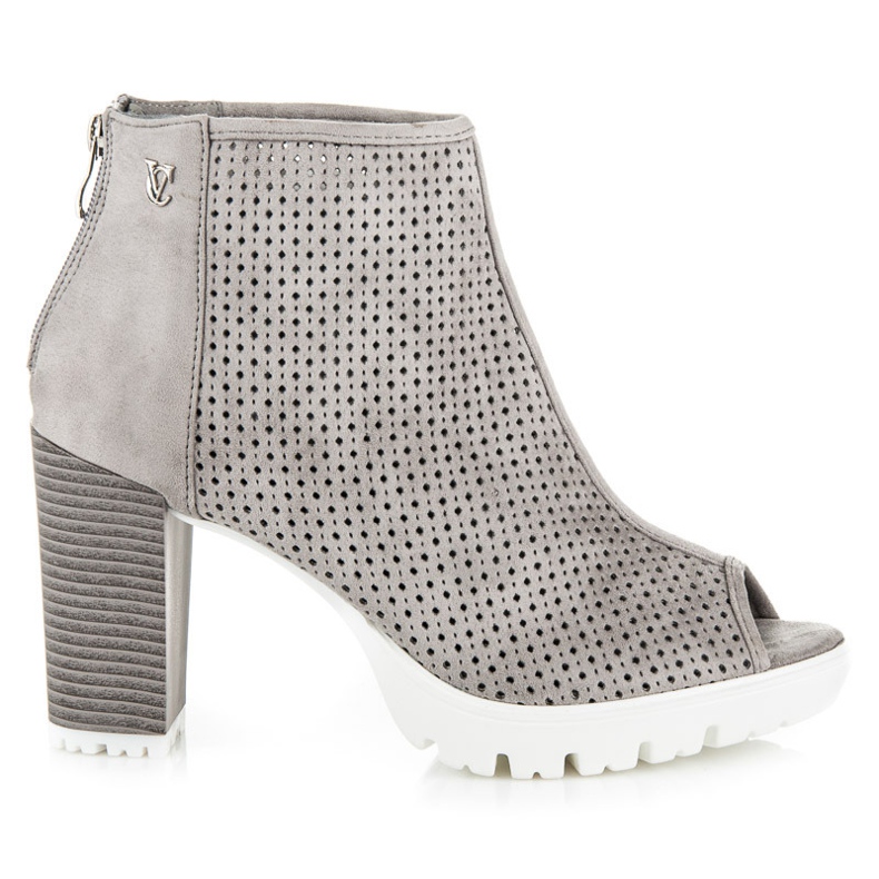 Vices Bottes à bout ouvert ajouré gris