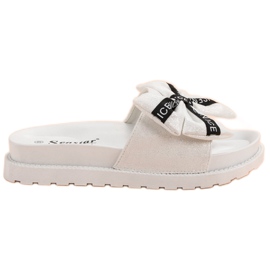 Seastar Pantoufles en daim pour femmes blanc