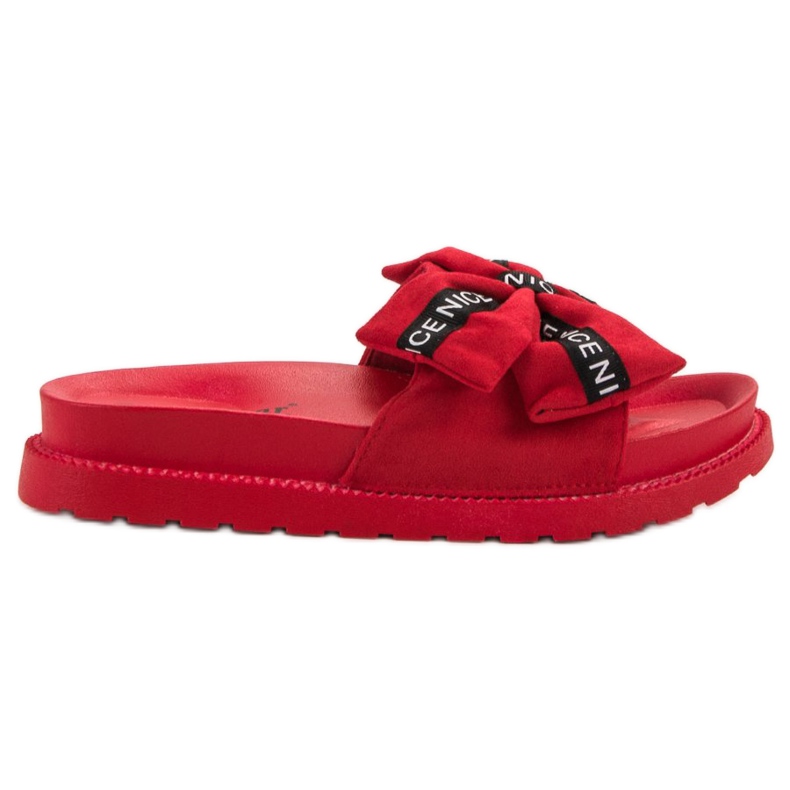 Seastar Pantoufles en daim pour femmes rouge