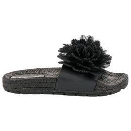 Seastar Chaussons Noirs à Fleurs le noir