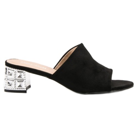 Lucky Shoes Sandales à talons en daim noir