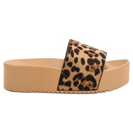 Anesia Paris Pantoufles En Daim Sur La Plateforme brun