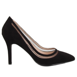 Escarpins sur un talon noir 1282-P Noir le noir