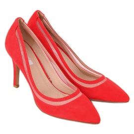 Escarpins sur un talon aiguille rouge 1282-P Rouge