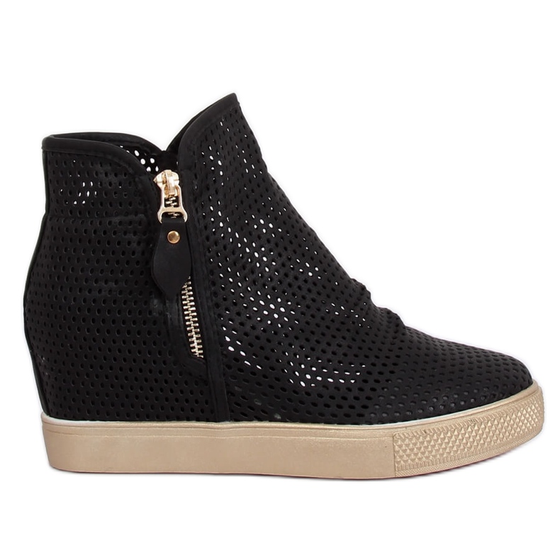 Baskets noires ajourées KL-261 Noir le noir