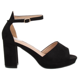 Sandales à talons noires 6952-GL Noir