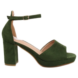 Sandales à talons vertes 6952-GL Vert