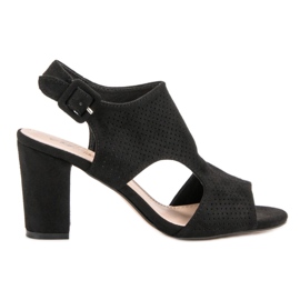 Sandales Ajourées Sur Un Poteau noir