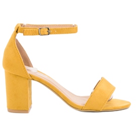 Super Mode Sandales en daim élégantes jaune