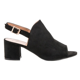 Sandales fermées en daim noir