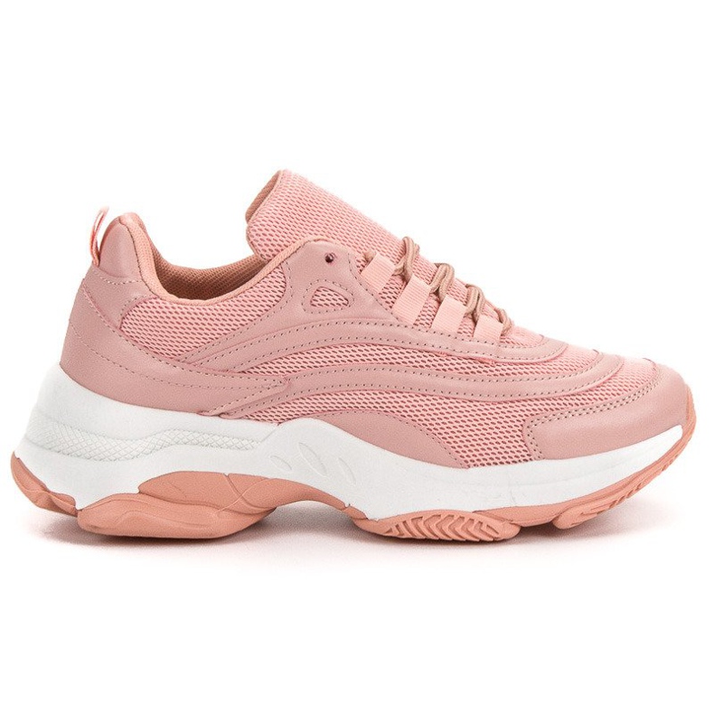 Chaussures de sport à lacets rose
