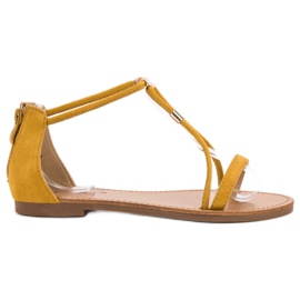 Cm Paris Sandales plates en daim jaune