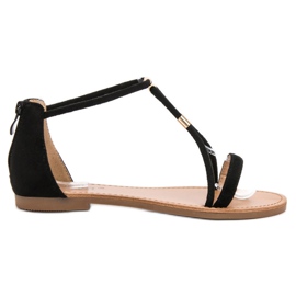 Cm Paris Sandales plates en daim noir