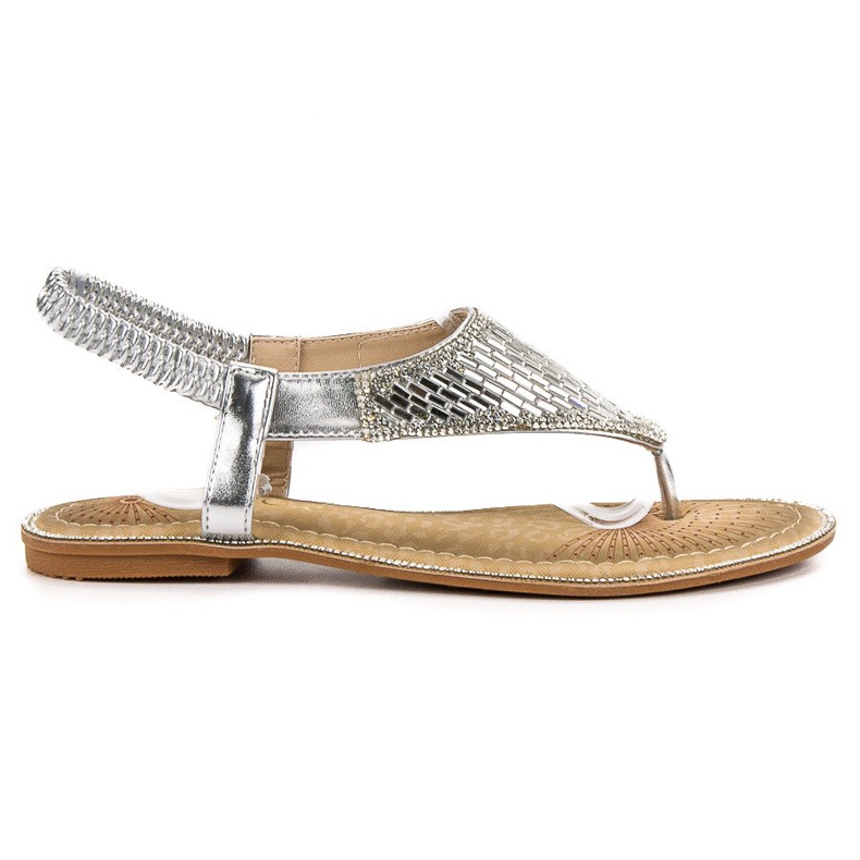 Encor Sandales japonaises argentées gris Encor Sandales japonaises argentées gris