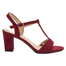Jumex Sandales en daim bordeaux rouge