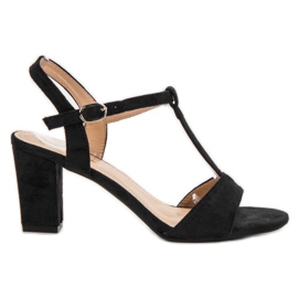 Jumex Sandales en daim noires le noir