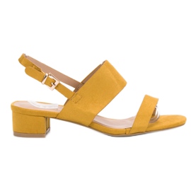 Small Swan Sandales confortables à talons hauts jaune