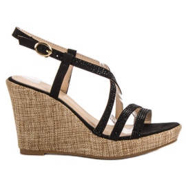 Queentina Sandales compensées noir