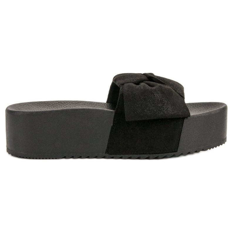 Queen Vivi Pantoufles En Daim Sur La Plateforme le noir