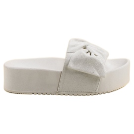 Queen Vivi Pantoufles En Daim Sur La Plateforme blanche