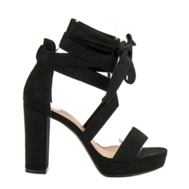 Seastar Sandales nouées sur la plate-forme noir