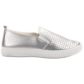 SHELOVET Slipons Ajourés gris