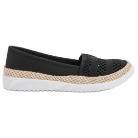 SHELOVET Espadrilles textiles noir