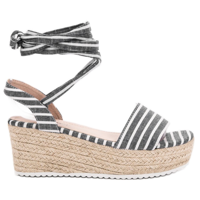 Seastar Sandales à rayures sur compensées gris