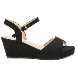 SHELOVET Sandales en daim noires