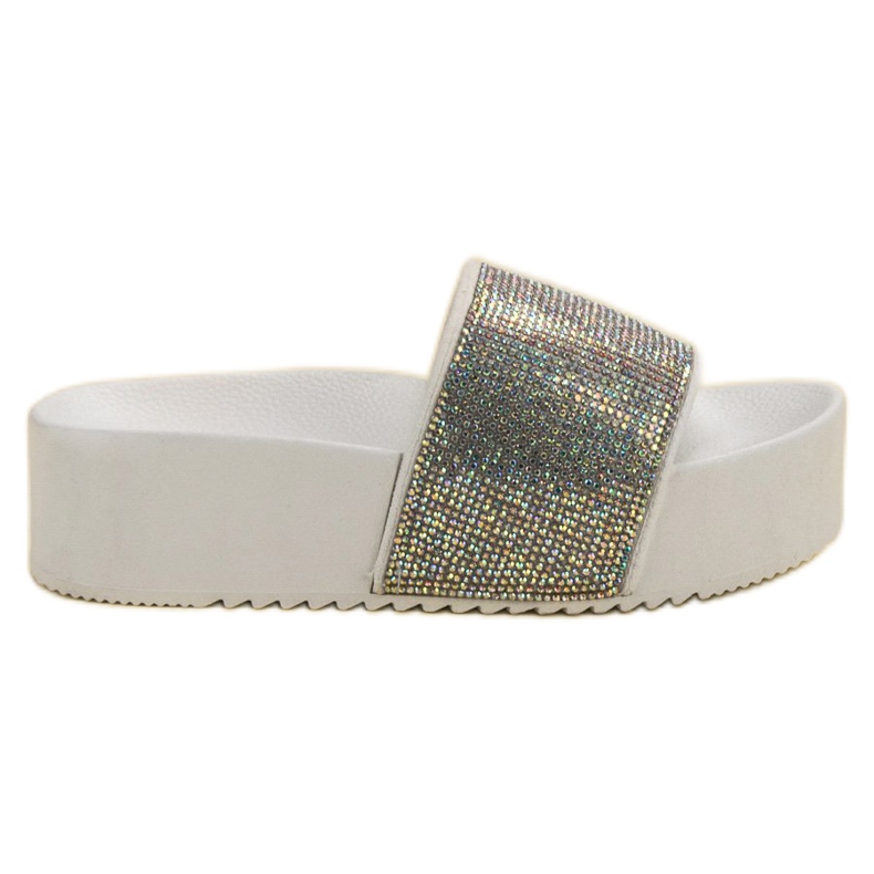 Marquiz Pantoufles À La Mode Sur La Plateforme blanche multicolore
