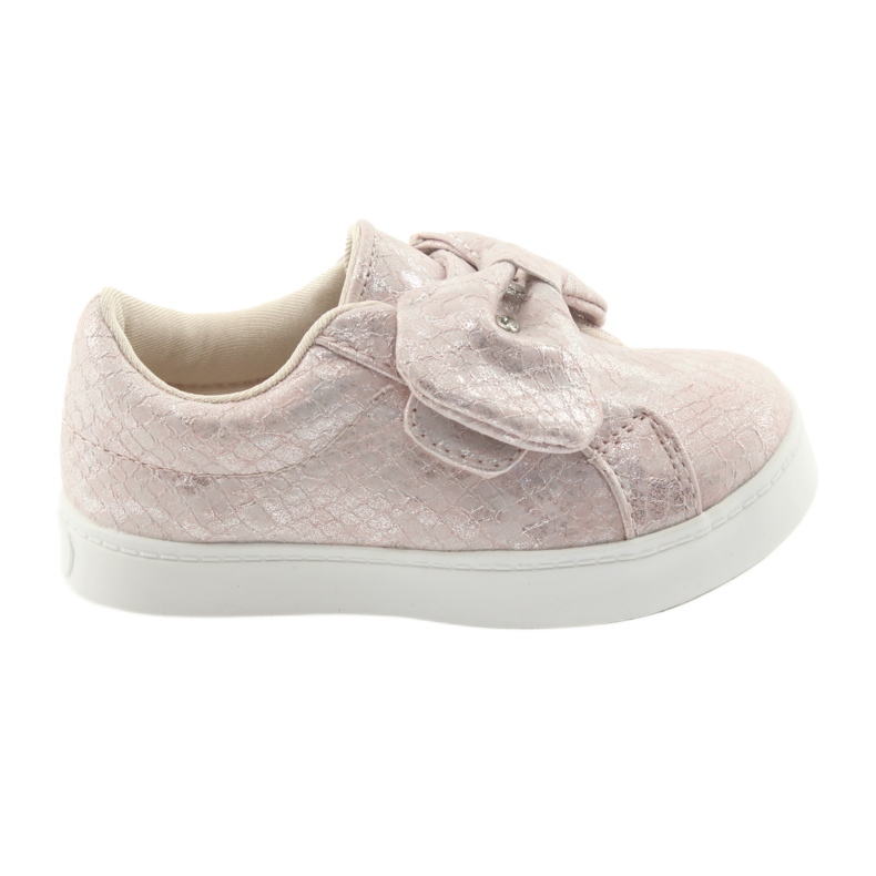 Baskets American Club ES23 nœud rose gris