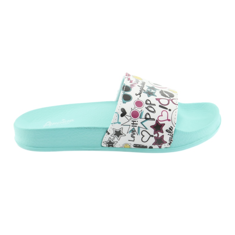 Pantoufles American Club à profil vert Lunettes de soleil blanche le noir rose