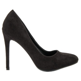 SHELOVET Escarpins en daim noir le noir
