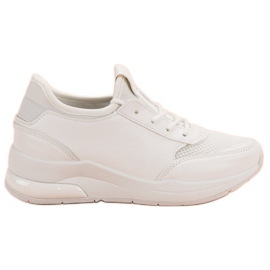 Ideal Shoes Chaussures de sport pour femmes blanche Ideal Shoes Chaussures de sport pour femmes blanche