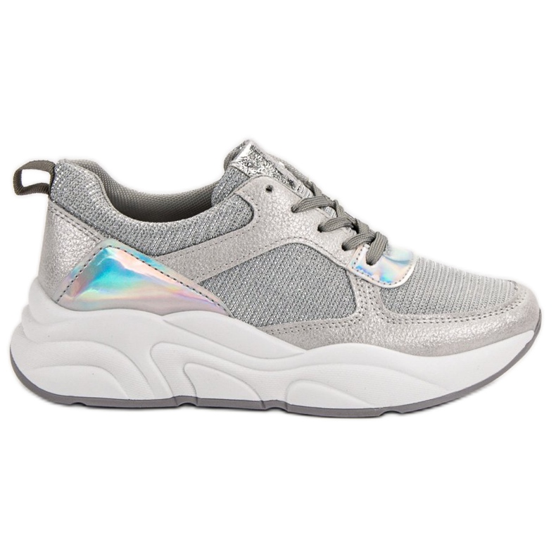 Ideal Shoes Chaussures de sport argentées gris